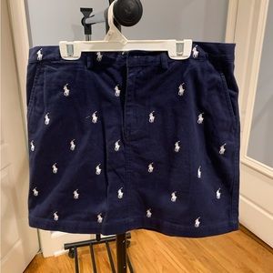 Ralph Lauren size 6 skirt navy with white polo logos